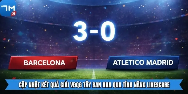 Cập nhật kết quả giải VĐQG Tây Ban Nha qua tính năng livescore